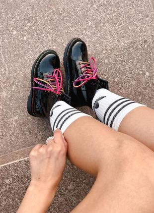 🖤💜dr.martens 1460 black rainbow patent boot premium quality💜🖤жіночі черевики мартінс8 фото