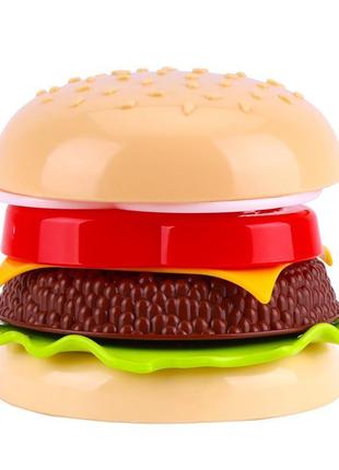 Дитяча іграшка "гамбургер-пірамідка" технок 8690txk, 7 деталей2 фото