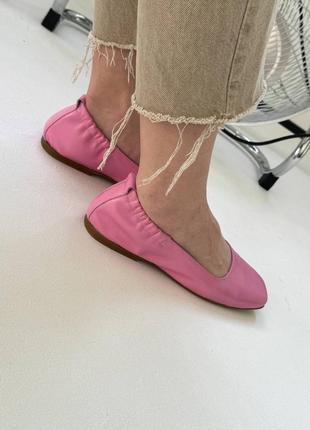 Кожаные женские туфли балетки из натуральной кожи2 фото