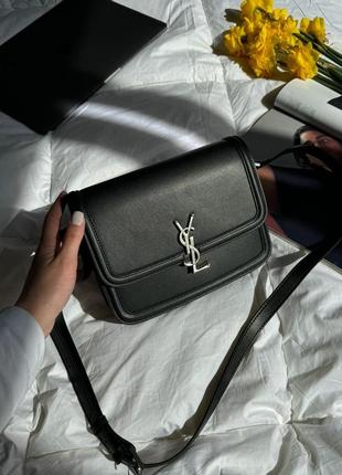 Сумка женская в стиле yves saint laurent solferino large black/silver8 фото