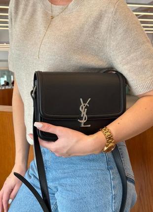 Сумка женская в стиле yves saint laurent solferino large black/silver7 фото