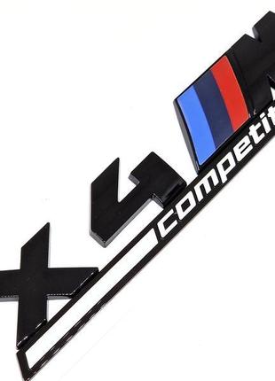 Напис x4m competition bmw емблема багажника чорний глянець