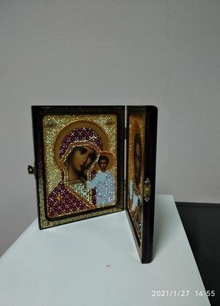 Богородица казанская и христос спаситель (венчальная пара) бисером4 фото