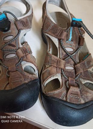 Коричневые кожаные водонепроницаемые спортивные сандалии  venice р. 38-39, стельки 25-25'5 см***2 фото
