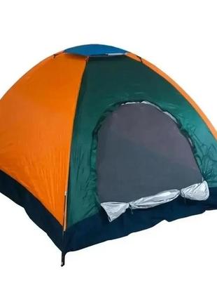 Палатка туристическая на 4 персону размер 200х200см зеленая3 фото