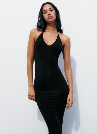 Облегающее черное платье zara new2 фото