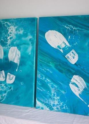 Картина море/синяя картина/ серия "морская пена: детство на море, 2"4 фото
