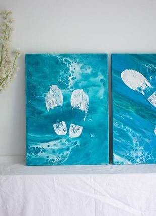 Картина море/синяя картина/ серия "морская пена: детство на море, 2"5 фото