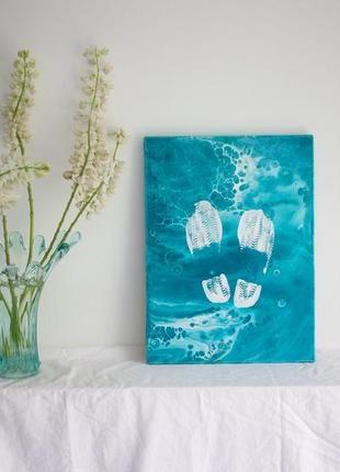 Картина море/синяя картина/ картина из серии "морская пена: детство на море, 1"