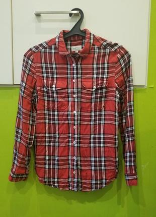 Классная рубашка в клетку с рукавом