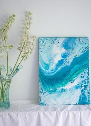 Картина море/синяя картина/ картина из серии "морская пена: детство на море, 3"