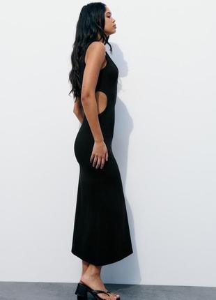 Платье с вырезами черная zara new4 фото