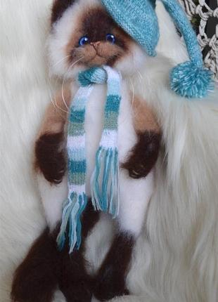 Іграшка кіт великий сіамський пухнастий феня2 фото