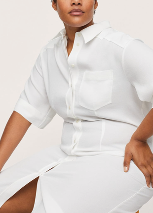 Белое фактурное платье-рубашка 26 размера mango3 фото