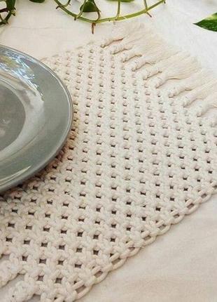 Макраме килимок під чашку, тарілку, підставка для кухні4 фото