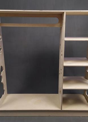 Відкритий гардероб монтессорі для дитячого одягу "зайка" (лак)