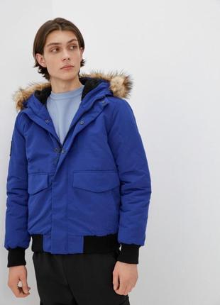 Синя зимова куртка від бренда zara man1 фото