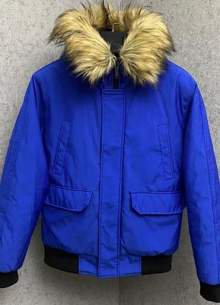 Синя зимова куртка від бренда zara man3 фото