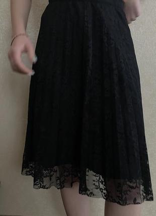 Hallhuber donna юбка черная кружевая меди