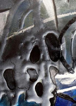 Граффити стальных пещер. абстрактная картина, черно-белая абстракция5 фото