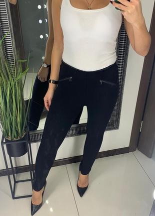 🔥ликвидация товара🔥идеальные чёрные штаны скини высокая посадка/чёрные классические брюки🔥