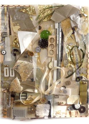 Бизиборд. абстрактное панно, картина абстракция на холсте, из различных элементов, 50х40 см
