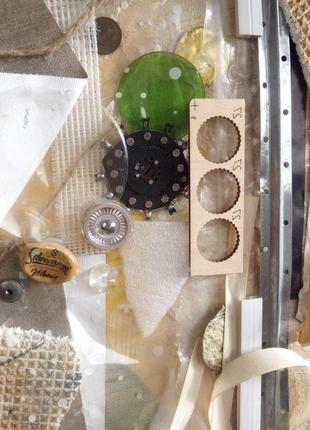 Бизиборд. абстрактное панно, картина абстракция на холсте, из различных элементов, 50х40 см2 фото