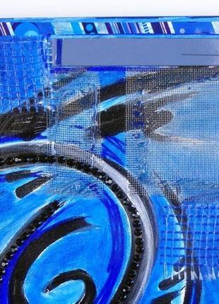 Функция. абстрактное панно, картина абстракция синяя, живопись 40 х 50 см2 фото