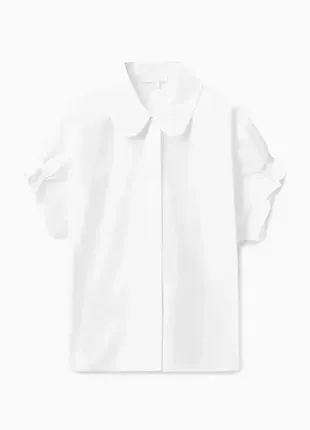 Классная белая рубашка с коротким рукавом cos, размер m-l.