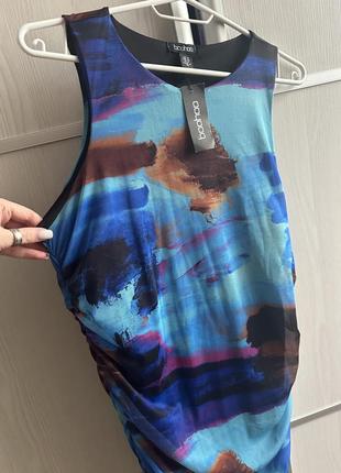 Платье midaxi с абстрактной сеткой и рюшами для беременных boohoo5 фото