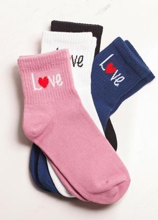 Шкарпетки жіночі 100% бавовна love (любов) безшові якісні jill anthony