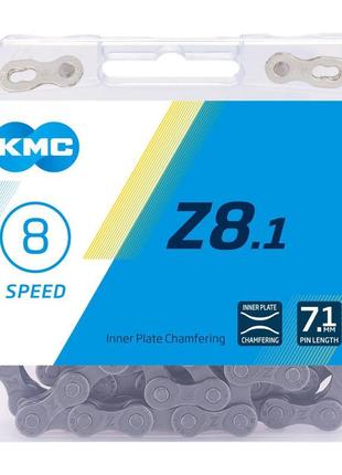 Ланцюг kmc z8.1 gray для 8 швидкісних трансмісій велосипеда, і...