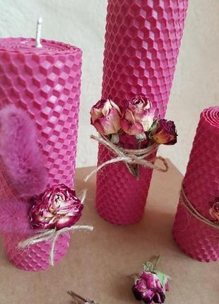 Подарочный набор свечей из вощины подарок на день валентина на день влюблённых3 фото