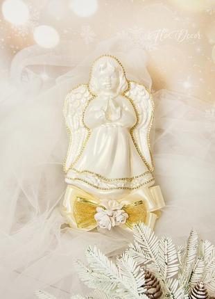 Новогодняя молочная верхушка ангел на елку1 фото