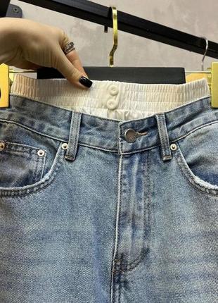 Женские джинсы бойфренды, трубы, классические, синие, голубые, оверсайз, прямые, расширенные, свободного кроя, широкие, палаццо, джинс4 фото