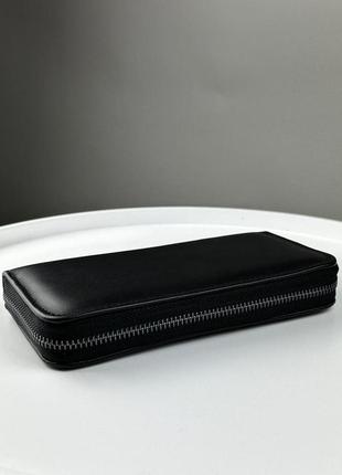 Шкіряний клатч-гаманець із натуральної гладкої шкіри sv002 (чо...3 фото
