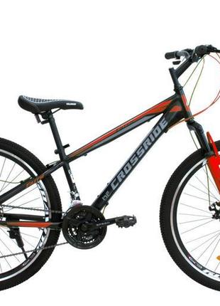 Велосипед 24" crossride shark mtb рама 13" черно-оранжевый org