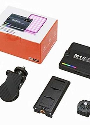 Аккумуляторная светодиодная rgb накамерная лампа m16 rgb org