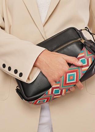 Жіноча сумка через плече з широким яскравим змінним ременем2 фото