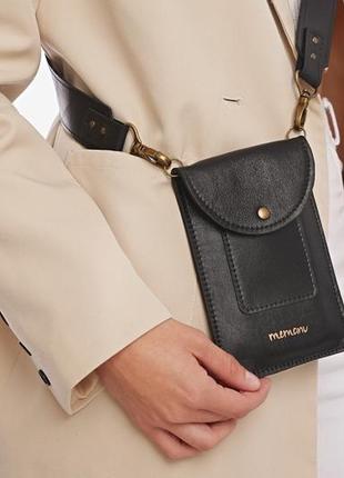 Сумка для телефона через плечо женская с ярким широким ремнем + две маленькие сумочки на карабинах2 фото