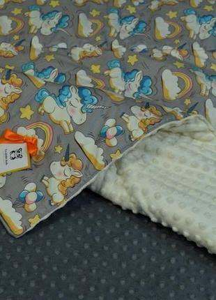 Набір в дитячу ліжечко 120х60 см з сатину (100% бавовна): плед 100х80 см з утеплювачем+ простирадло2 фото
