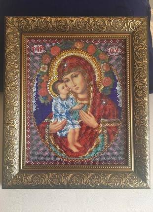 Вышивка бисером  жировицкая икона божией матери