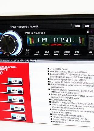 Автомагнітола 1083b знімна панель usb+microsd+aux org 6