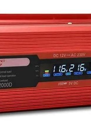 Перетворювач струму ac/dc ukc 2000w kc-2000d з lcd-дисплеєм org
