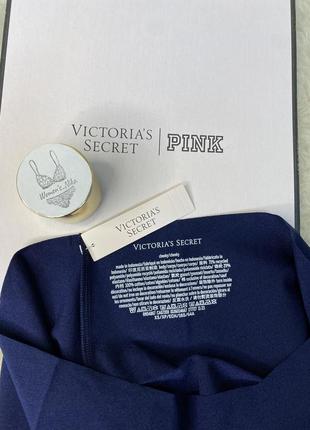 Трусики бесшовные xs s темно синие с логотипом vs victoria's secret оригинал виктория сикрет3 фото