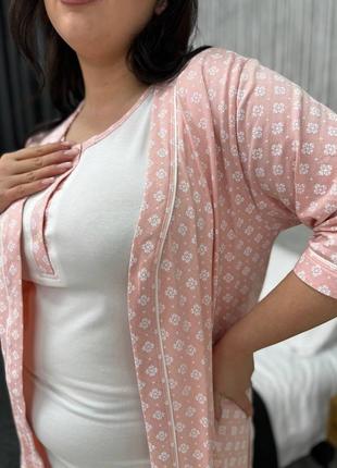 Женский качественный спальный набор ночная рубашка и халат ночнушка халатик6 фото