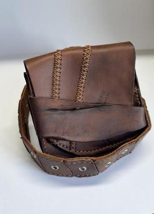 Шкіряна сумка-гаманець на ремені4 фото