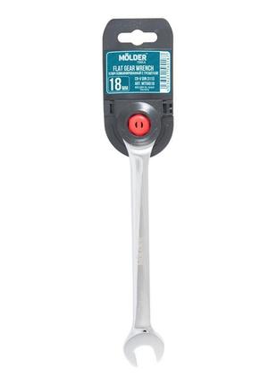 Ключ комбінований з тріскачкою 18 мм molder cr-v (mt56018)