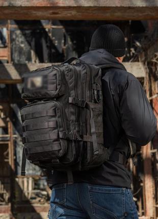 Тактический рюкзак tactic 1000d для военных, охоты, рыбалки, походов, путешествий и спорта. цвет черный1 фото
