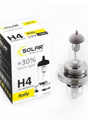 Галогенна лампа solar h4 rally +30% 12 v 1214